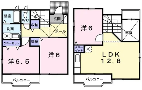 ユタカハイツ加賀田B棟【1階】の間取り