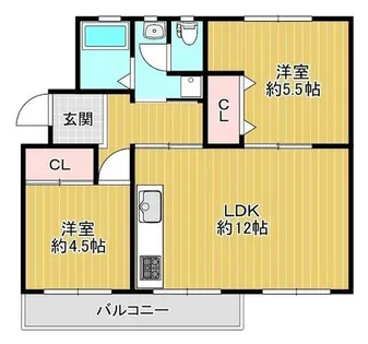 狭山住宅2号棟【207号室】の間取り