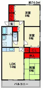 エルスール湯川 参番館【301号室】の間取り