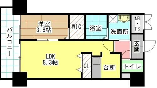 福岡県北九州市小倉北区清水1丁目【マンション】の間取り