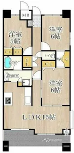 CITY SPIRE桜川Ⅱ【10階】の間取り