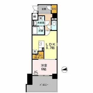 ヴェール同心【3階】の間取り