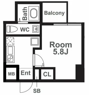 SERENiTE本町reflet【9階】の間取り
