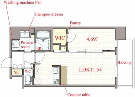 CASA REGULUS FUKUSHIMA NODA【4階】の間取り