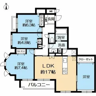パークハイム御影大蔵【2階】の間取り