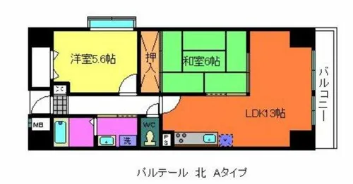 パルテール北【2階】の間取り