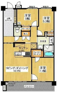 パークサンリヤン博多の森Ⅴ【1202号室】の間取り