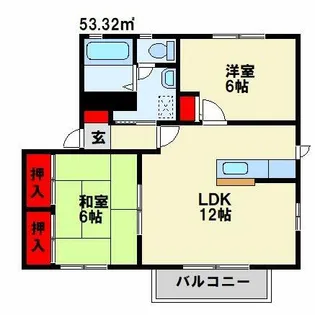 ウィズレイヴォーンⅧ【203号室】の間取り