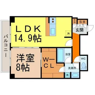 グラヴィス鶴舞【9階】の間取り