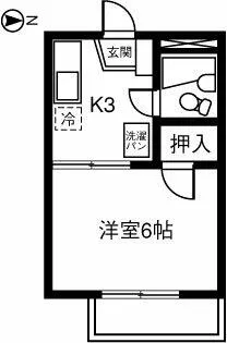 ジュネス小関【203号室】の間取り