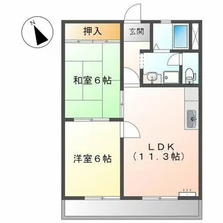 サンハイツ栄【00303号室】の間取り