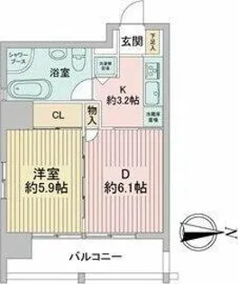 レインボーピア記念橋【7階】の間取り