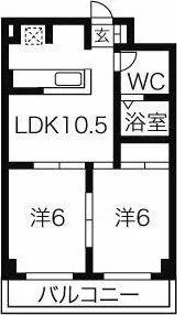 H・I ビル【6階】の間取り