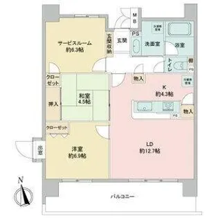 スクエア名古屋港【4階】の間取り