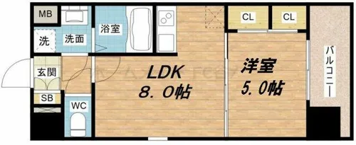 スワンズシティ中之島クロス【4階】の間取り