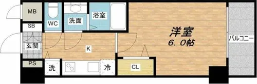プレサンス北浜ラ・フェスタ【9階】の間取り