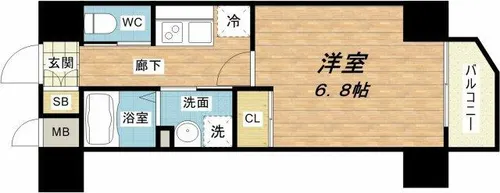 ジュネーゼグラン本町EAST【2階】の間取り