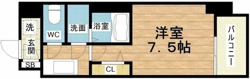 フォーリアライズ難波南レーヴ【11階】の間取り