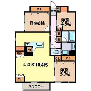 グレイスレジデンス八事【2階】の間取り