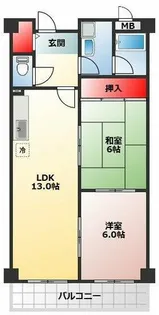 パレス中もず【205号室】の間取り