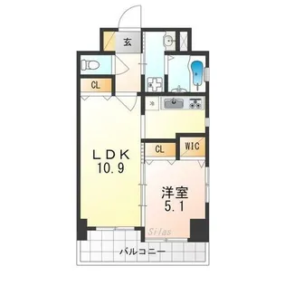 ルーエ五条堀川【7階】の間取り