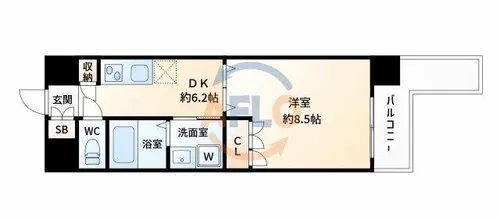 アスリート江坂Ⅱ番館【4階】の間取り