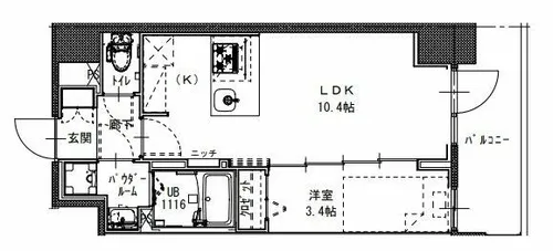 S-RESIDENCE堺筋本町Deux【4階】の間取り
