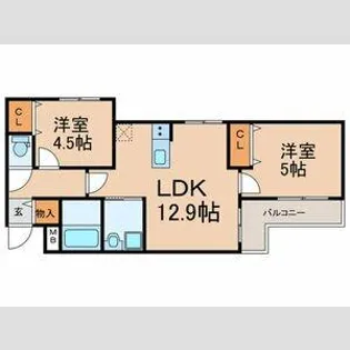 プレサンスクレージュ喜里川町 South【3階】の間取り