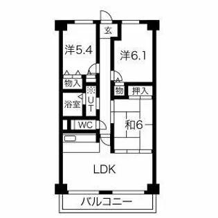 プレステージ上山手【4階】の間取り