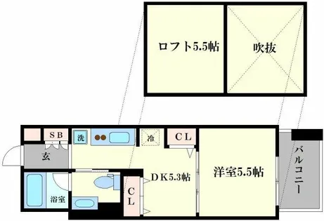 アミティエ扇町公園【602号室】の間取り