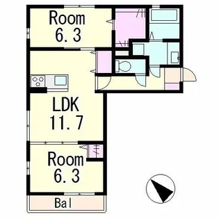 サニーコートアレックス【3階】の間取り