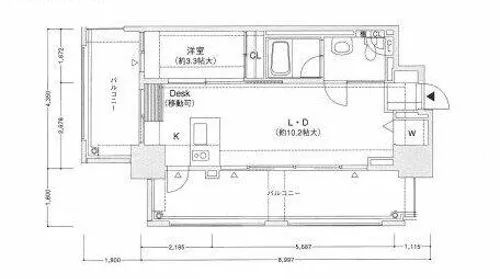 西新テングッドシティ SAVOY【807号室】の間取り