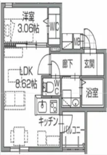ラクラス南福岡south【301号室】の間取り