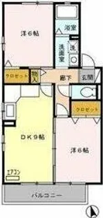 ウィルモア星宮 B【2階】の間取り