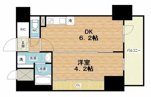 エステムコート大阪福島Ⅱレイヤー【11階】の間取り