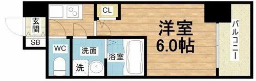エスリード ザ・グラン天六【14階】の間取り