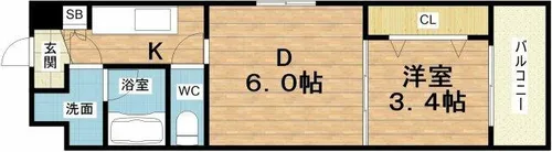 ファステート大阪マジョリティ【5階】の間取り