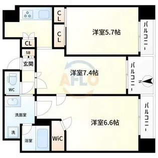 エステムプラザ梅田WEST【8階】の間取り