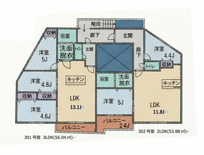 リーフ志免【301号室】の間取り