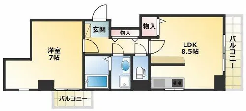 Wan’s Style阿倍野【1階】の間取り