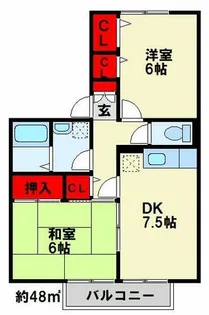 セジュール大橋 A棟【1階】の間取り