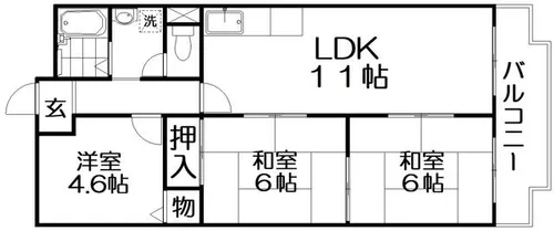 西尾ハイツ【2階】の間取り