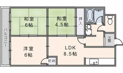 セレノ・ハイム川本【305号室】の間取り