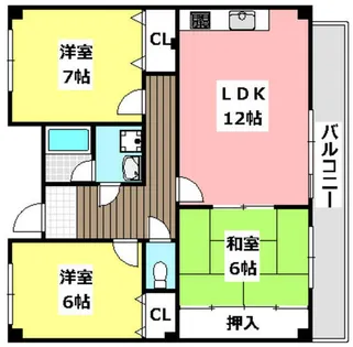 大阪府茨木市沢良宜西1丁目【マンション】の間取り