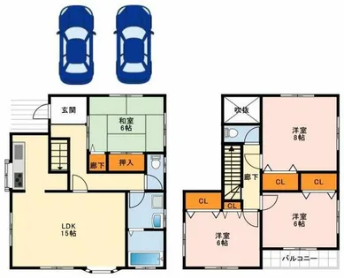 大阪府堺市美原区青南台2丁目【一戸建】の間取り