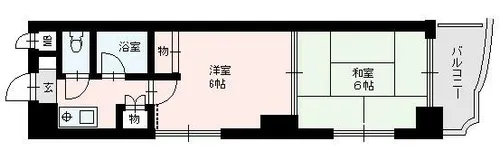 ウエンズ奈良屋【601号室】の間取り