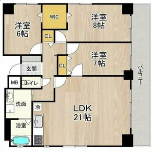 CITY SPIRE難波WESTⅡ【3階】の間取り