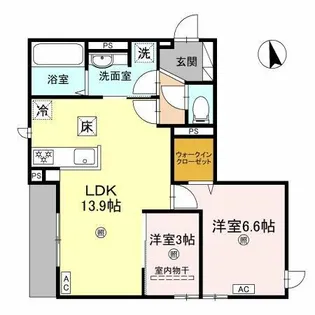 グランピース駒川【3階】の間取り