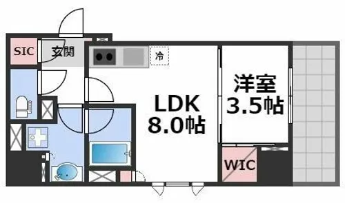 ルフォンプログレ堺筋本町タワーレジデンス【2階】の間取り
