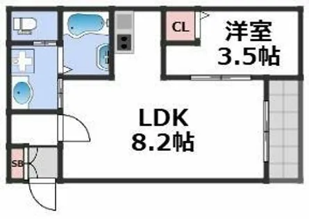 H-maison鶴橋Ⅱ【2階】の間取り
